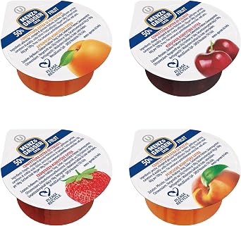 Menz&Gasser Confettura Extra Assortita Albicocca, Ciliegia, Fragola e Pesca, con Frutta di Alta Qualità, 100% Made in Italy, 100 porzioni x 25 g