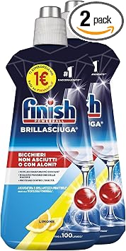Finish Brillantante Lavastoviglie, Additivo Lavastoviglie, Lemon, 500 ml (Confezione da 2 Brillasciuga). Rimborso di 2€, ovvero sia 1€ per ogni prodotto con il bollino acquistato
