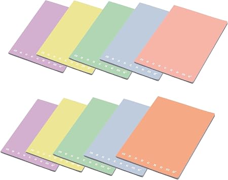 Pigna Monocromo Pastel 02298900C, Quaderno formato A4, Rigatura 0C, righe per 4° e 5° elementare, Carta 80g/mq, Pacco da 10 Pezzi