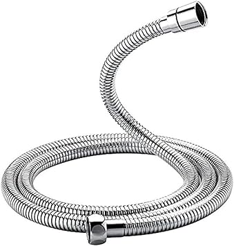 GRIFEMA COMPLENTO-G851Flessibile Doccia in Acciaio Inossidabile (G1/2 pollici, 150 CM), Tubo Doccia da Anti Torsione, Argento/Cromo | Universale G1/2 Fit con connettori e rondelle in ottone, flessibile e durevole, tubo di ricambio a prova di perdite