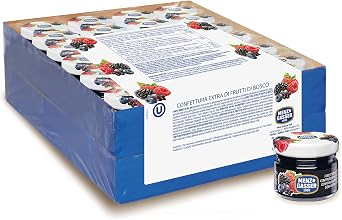 Menz&Gasser Confettura Extra di Frutti di Bosco Monodose Premium Quality, con Frutta di Alta Qualità, 100% Made in Italy, 48 Vasetti x 28 g