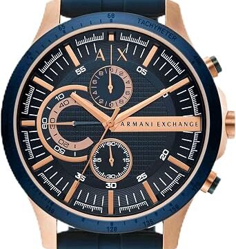 Armani Exchange Orologio da uomo, Movimento cronografo al quarzo e cassa da 46 mm con cinturino in silicone
