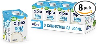 ALPRO CLASSICO, Bevanda alla SOIA, Naturalmente Senza Lattosio, con Vitamine B2, B12 e D2-8 confezioni da 500 ml