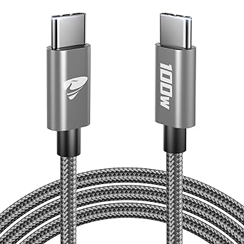 Cavo USB C USB C,100W 5A Cavetto Caricatore Ricarica Rapida Usbc 2M Filo Caricabatterie Carica Nylon Cavo Type C to Type C per iPhone 17 15 16 Pro Max/Plus iPad Pro/Air MacBook Samsung Galaxy S24 S25