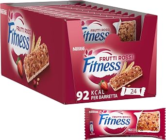 FITNESS Red Berries Barrette Cereali Integrali con Frutti Rossi, 24 Barrette da 23,5g (564g)