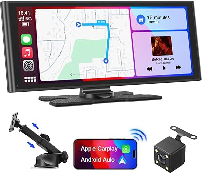 Avylet Carplay Wireless Andriod Auto, schermo per auto IPS 9.26″ | con telecamera di backup, Stereo Auto con navigazione GPS, controllo vocale, schermo touch, Bluetooth, Mirror Link, FM, AUX