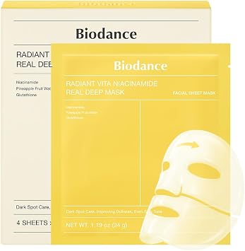 BIODANCE Refreshing Vita Real Deep Mask, Maschera Viso Hydrogel Notturna, Calmina e Rinfresca, Controllo Sebo e Impurità, Skincare Coreana, 34g x 4 Pezzi