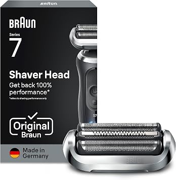 Braun 70S Testina di Ricambio Originale per Rasoio Elettrico Barba, Argento | Compatibile con i Rasoi Serie 7, per Rasatura Ottima Ogni Giorno, Recupera il 100% delle Prestazioni del Tuo Rasoio