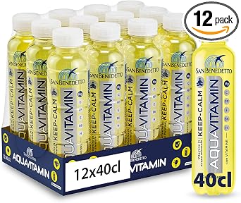 San Benedetto Aquavitamin KEEP-CALM Gusto Cedro, Bevanda con alto contenuto di Vitamina C, Vitamine in Acqua Minerale, 12x400ml