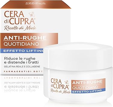 Cera di Cupra, Antirughe Quotidiano Ricette di Miele, Effetto Lifting con Gelatina Reale e Collagene Vegetale, Leviga e Rassoda, 50 ml, Clinicamente Testato