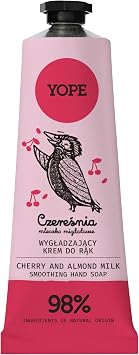 YOPE Crema Mani Levigante Ciliegia e Latte di Mandorla Pelle Secca, 50 ml | Burro di Karité Nutriente, Olio di Macadamia Rigenerante, Glicerina Idratante, Allantoina Lenitiva, Assorbimento Rapido