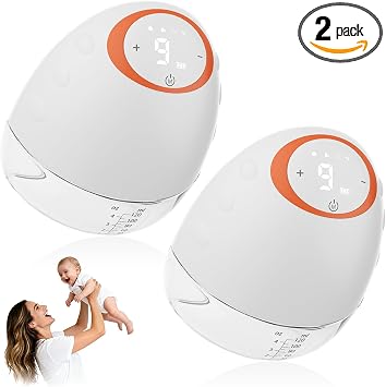Tiralatte elettrico a mani libere – 2 tiralatte portatili da 120 ml con 4 modalità e 9 livelli, tiralatte ricaricabile con display a LED, spegnimento automatico da 20 minuti