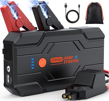 Cioripa Booster Avviamento Auto 8000A 14.8V 9.0L Benzina e 8.5L Diesel LED | Avviamento Batteria Auto Portatile 8000A 14.8V, Motori 9.0L Benzina e 8.5L Diesel, LED Con Cavo di Sicurezza, Power Bank