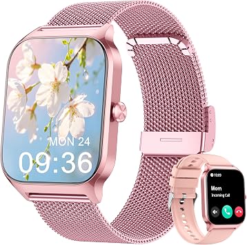 LODIMEKE Smartwatch Chiamate e WhatsApp, 1.85″ Orologio Uomo Donna con Pressione Sanguigna, Frequenza Cardiaca, Sonno, 100+ Sports Contapassi, Fitness Watch Compatibile con Apple, Samsung, Android