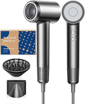 BANNILU Phon Capelli Asciugacapelli Professionale Ionico 160.000 RPM 370g | Ultraleggero 370g e Silenzioso, Asciugatura Rapida Anticrespo, 2 Velocità 3 Temperature e Aria Fredda, Diffusore, da Viaggio