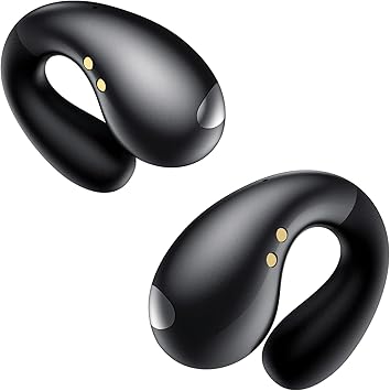 Boytond Cuffie Bluetooth 6.1 – Sports Wireless Auricolari Clip Orecchio Elegante Auricolari ad Alte Prestazioni per Gli Amanti Degli Sport All’aperto con Caso di Ricarica,USB-C, IPX7 – Carbonio Nero