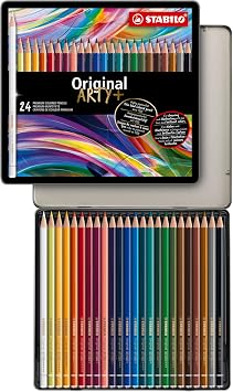 STABILO – Matita colorata Premium – Original | ARTY+, Scatola in Metallo da 24, Colori assortiti