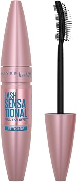 Maybelline New York Mascara Ciglia Sensazionali, Volumizzante, Effetto Ventaglio sulle Ciglia, Resistente all’Acqua, Nero