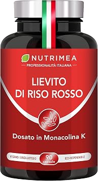 Lievito di Riso Rosso Fermentato | 3 Mesi di Scorta | 90 Capsule | Nutrimea | Arricchito con Coenzima Q10 di Alta Qualità | Con 2,8 mg di Monacolina K | Formula Completa | Vegano | Dosaggio Ottimale