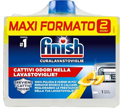 Finish Curalavastoviglie, Additivo Lavastoviglie, 2 Prodotti da 250 ml, Limone.