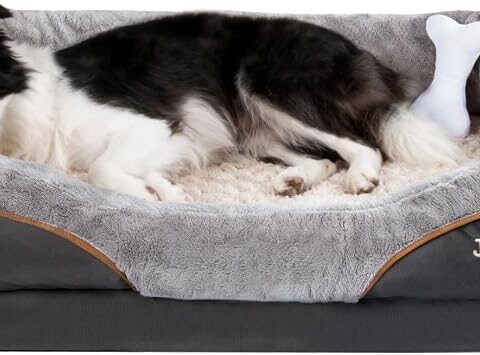 JOYELF, Cuccia ortopedica per cani in memory foam con copertura rimovibile e lavabile, con giocattolo con sonaglio