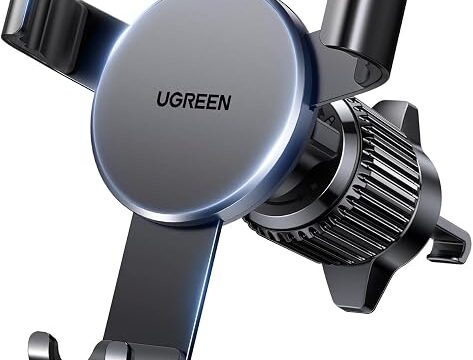 UGREEN Supporto Telefono Auto gravità Aggiorna Gancio per Bocchetta Aria | Porta Cellulare Auto Compatibile con iPhone 18 Pro Max 17 Air 16 15 14 Galaxy S25/S24 Pixel 10 9 8 ecc Nero