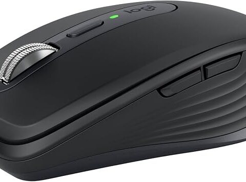 Logitech MX Anywhere 3S Mouse Wireless Compatto (Grafite) | Scorrimento Veloce, Tracciamento 8K DPI, Clic Silenzioso, Pulsanti Programmabili, USB C, Bluetooth, PC, Linux, Chrome, Mac