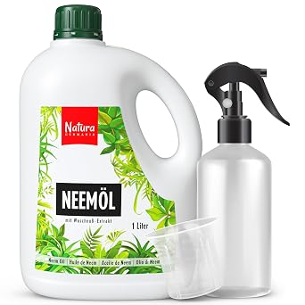 Natura Germania® Olio Di Neem 1000 Ml Con Estratto Di Noce Di Sapone Incluso Atomizzatore – Produce 100 Litri Di Soluzione Pronta Da Spruzzare