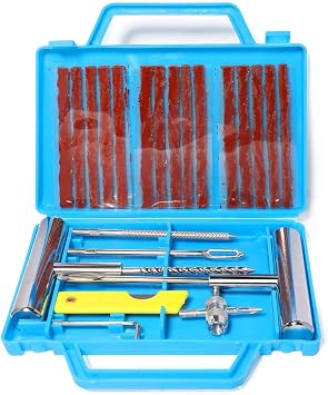 QUNNIE Kit di Riparazione Pneumatici 22pcs, Strumenti di Riparazione di Pneumatici Pesanti e Kit di Riparazione di Pneumatici per Auto, Moto, Camion, ATV, Trattore, Camper, SUV, Jeep
