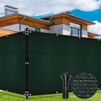 Duerer Rete Ombreggiante Verde 1.2m x 15.2m Telo Ombreggiante Frangivista Rete per Recinzioni Giardino 170g/m² Alta densità Tessuto con Fascette per All’aperto Privacy Terrazzo Balcone (Verde)