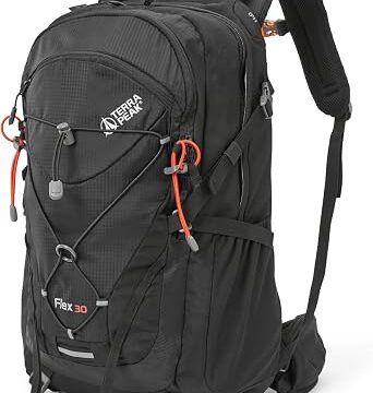 Terra Peak® Zaino da Trekking 30 litri per uomo e donna (FLEX 30 MEDIO) – Zaino da escursionismo, viaggio e montagna da esterno ergonomico e impermeabile – con ventilazione posteriore (traspirante)