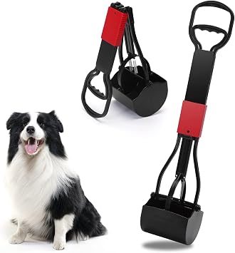 Nobleza 66cm Paletta Racogli Escrementi per Cani, Manico Lungo Piegarsi Portatile e Pratico Pooper Scooper
