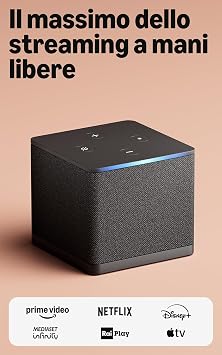 Amazon Fire TV Cube (Ultimo modello) | Lettore multimediale per lo streaming con controllo vocale tramite Alexa, Wi-Fi 6E e 4K Ultra HD, trova serie TV più velocemente con Alexa+