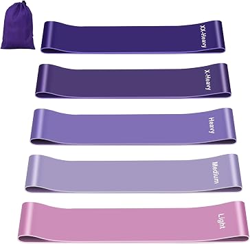 Fokky Elastici Fitness (Set di 5), Elastico Palestra in Lattice Naturale | Borsa da Trasporto, Fasce Elastiche Fitness per Crossfit, Yoga, Pilates, Squats, Lunges, Stretching, Allenamento di Forza