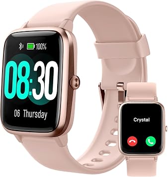 GRV Smartwatch Donna Chiamate e Risposta Orologio Fitness per Android iOS | Contapassi Cardiofrequenzimetro da Polso Saturimetro Conta Calorie Ciclo Mestruale Notifiche 100 Modalità Sportivo Rosa