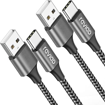 RAVIAD Cavo USB Type-C [2Pezzi, 3m] Cavo USB C Ricarica Rapida 3A QC 3.0 | Nylon Intrecciato Cavo Ricarica USB C per Samsung Galaxy S25/ S24/ S23/ S22, iPhone 17 16 15 Pro Max Plus, P60 P50, Pixel