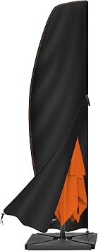 Enzeno copertura ombrellone da giardino,Custodia protettiva per ombrellone,impermeabile,Ombrellone da Terrazza(280×45/81/50cm)-nero