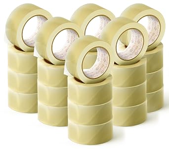 OFITURIA Nastro adesivo per imballaggio trasparente per imballaggio di scatole di cartone di spedizioni, matrimoni, prodotto per confezioni sicure (36 cms x 60 mts – Transparente, 24 Rollos)