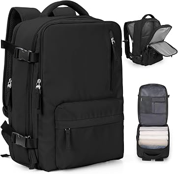 SEAFEW Zaino 40x30x20 per Ryanair Zaino da Viaggio Aereo Bagaglio a Mano | Borsa da Cabina per Ryanair 40x30x20 Zaino da Viaggio Lavoro e Scuola Trekking Casual Daypack per laptop 14″,A01-Nero
