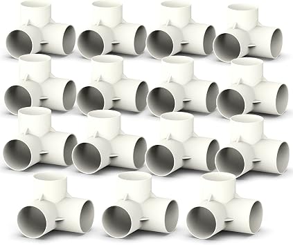 ERGAOBOY 15 pezzi 32 mm 3 vie a forma di T in PVC bianco connettore per tubi raccordi per serra, adattatore per tubo dell’acqua di accoppiamento