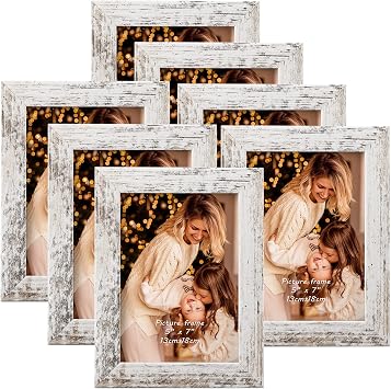 PETAFLOP Cornice 13×18, Cornice Foto in Colore Betulla, 7 Pezzi, Adatto per Casa, Ufficio, Scuola