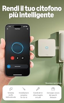 Ring Intercom Audio | Rendi il tuo citofono più intelligente | Audio in streaming, chiavi virtuali e accesso remoto | Configurazione fai-da-te