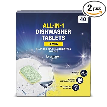 by Amazon – Pastiglie per Lavastoviglie All-in-One, al Limone, 40 capsule