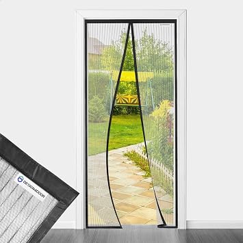 DESIGN4DOOR Zanzariera Magnetica 70 x 220 cm per Porta Finestra, Ultima Versione di Tenda Zanzariera con Magneti, Proteggete la Vostra Famiglia Dalle Zanzare, Nero