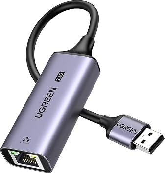 UGREEN 2.5G Adattatore Ethernet USB 3.0 a RJ45 2500 Mbps LAN Alluminio | Plug and Play in Windows 11 MacOS Compatibile con PC Laptop Router NAS