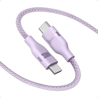 Anker Cavo USB C di Ricarica Veloce 240W, Design Intrecciato e Riciclato | Per iPhone 16/16 pro/16 Plus/16 pro Max, MacBook pro, iPad pro, iPad Air 4, Galaxy S23 e Altro (1,8m, Viola).