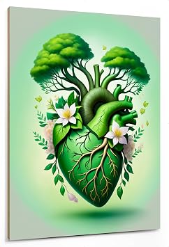 emmena – Quadro Cuore Anatomico Verde – 18×24 cm