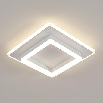 SENQIU Plafoniera LED Soffitto Moderna, 30W 3375LM Lampada da Soffitto | Quadrata Bianco, Plafoniere LED in Acrilico per Soggiorno Camera da Letto Cucina Corridoio, Luce Naturale 4500K, 30CM