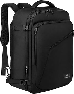 MATEIN Zaino Ryanair 40x30x20, Espandibile Zaino da Viaggio, Zaini 40x30x20 | 24L Zaino da Viaggio, Multitasche Bagaglio a Mano 40x30x20 Aereo Compatto, Leggero Travel Bag per Ryanair, Wizz Air, Nero