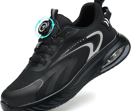 AEKYIWL Scarpe Antinfortunistiche Uomo Donna Scarpe da Lavoro Leggere Traspiranti Comode Scarpe Sicurezza con Lacci Fibbia Girevole Regolazione Rapida